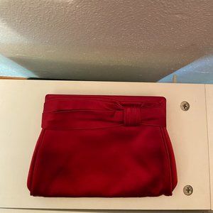 Barney's New York Red Satin Clutch